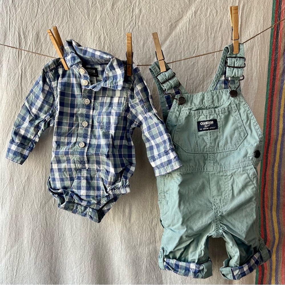 NWOT Baby Classic OshKosh Overalls and coordinating bodysuit